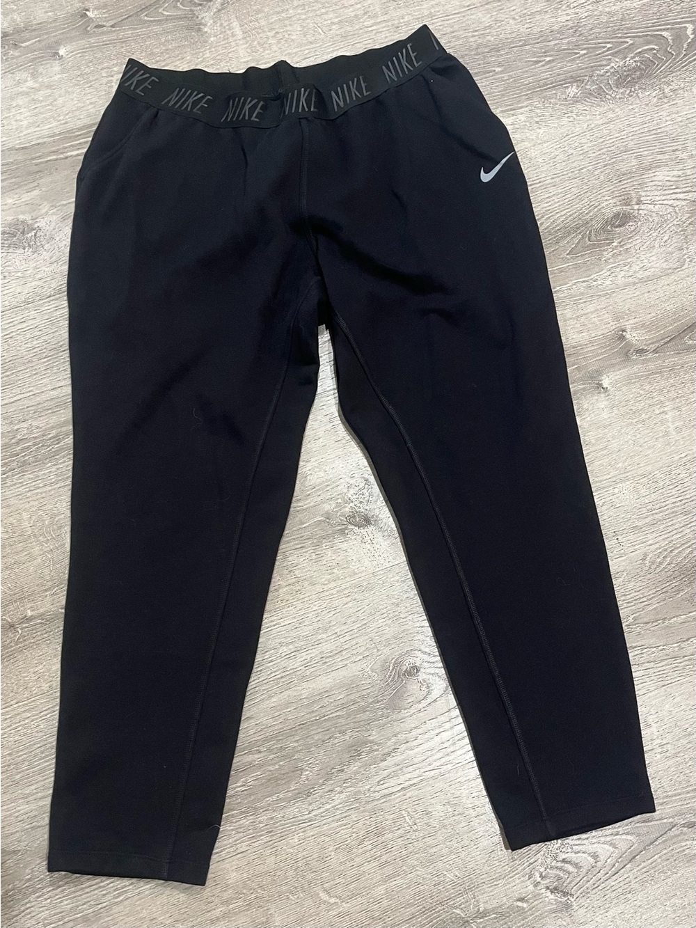 Nike Black Athletic Tapered Jogger Pants with Logo Waistband